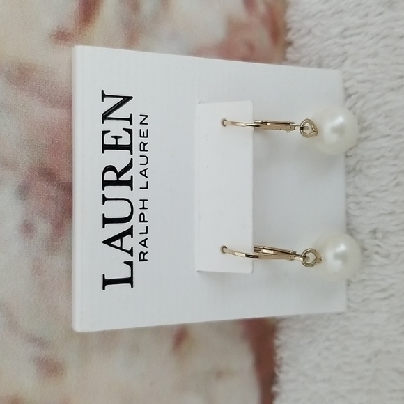 New Ralph Lauren Pearl Drop Earrings - Picture 1 of 5